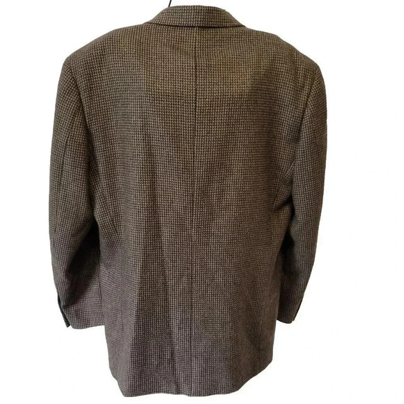 Joseph & Feiss International Blazer 44L Mens 100% Pure Wool Brown Check 3-Button - Picture 3 of 5